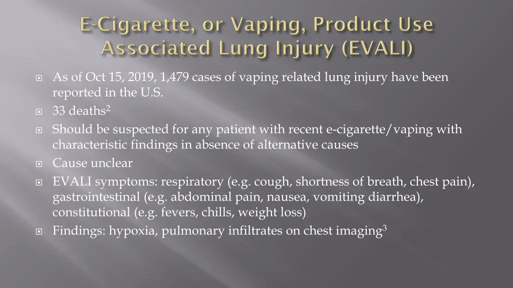 as of oct 15 2019 1 479 cases of vaping related