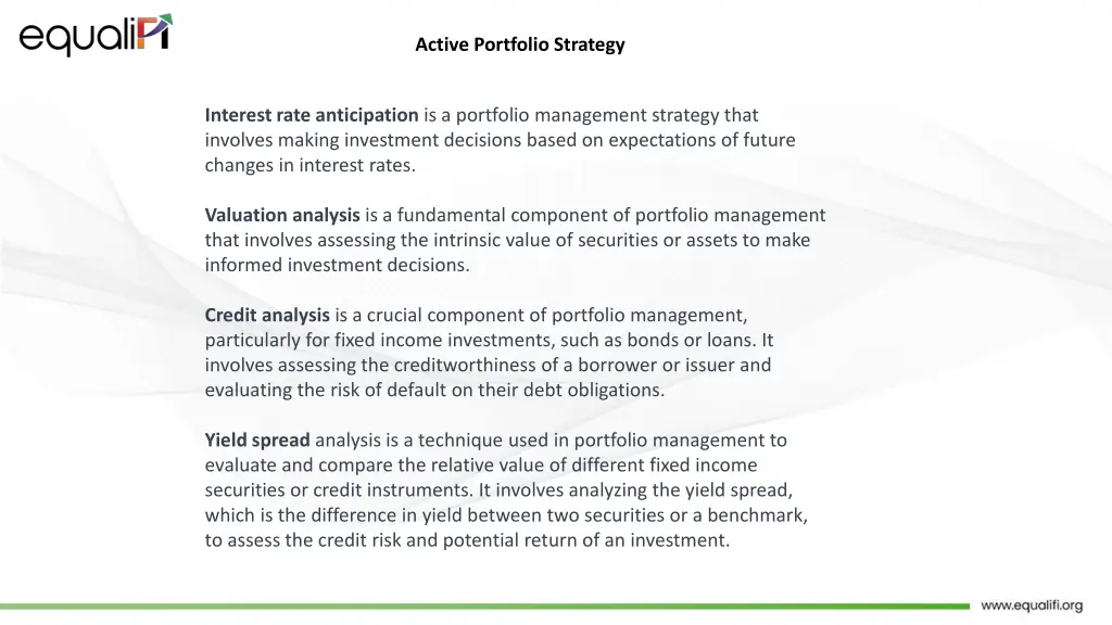 active portfolio strategy