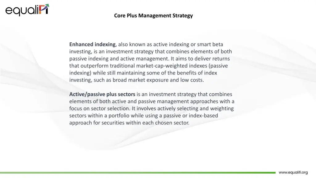 core plus management strategy