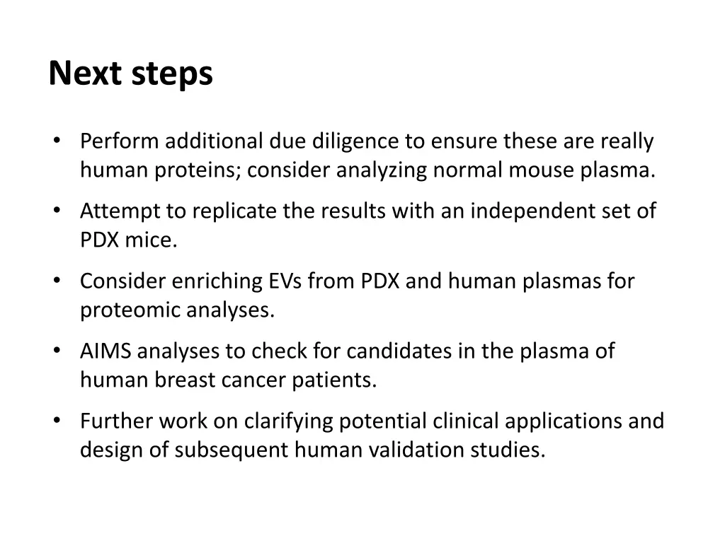 next steps