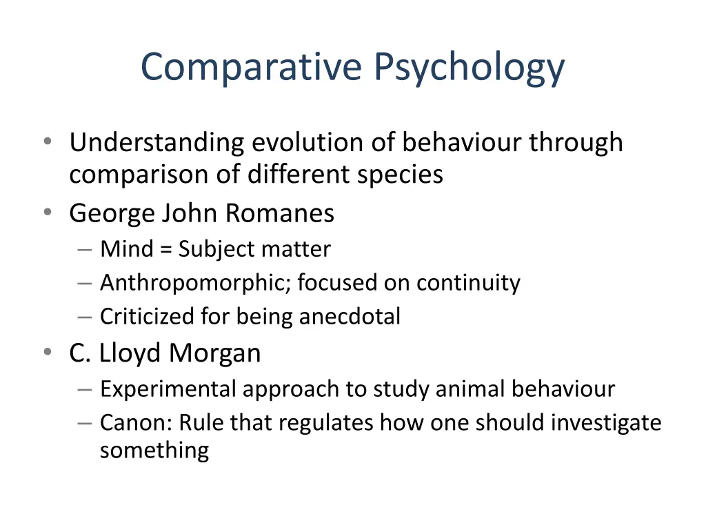 comparative psychology
