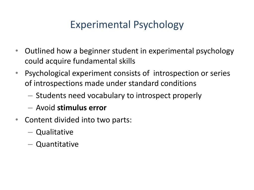 experimental psychology