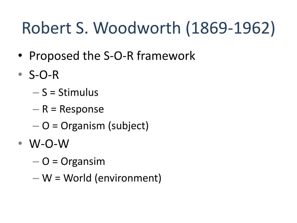 robert s woodworth 1869 1962