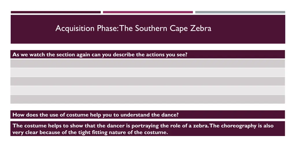 acquisition phase the southern cape zebra