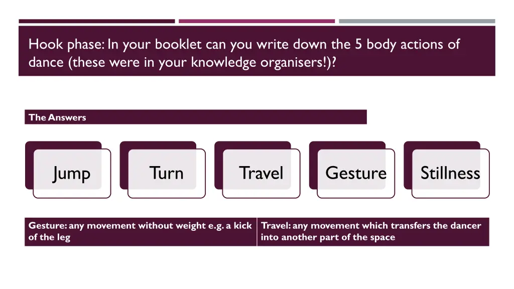 hook phase in your booklet can you write down 1