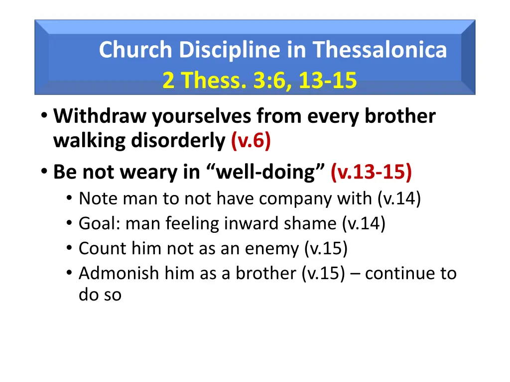 church discipline in thessalonica 2 thess