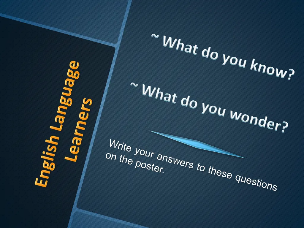 what do you know what do you wonder