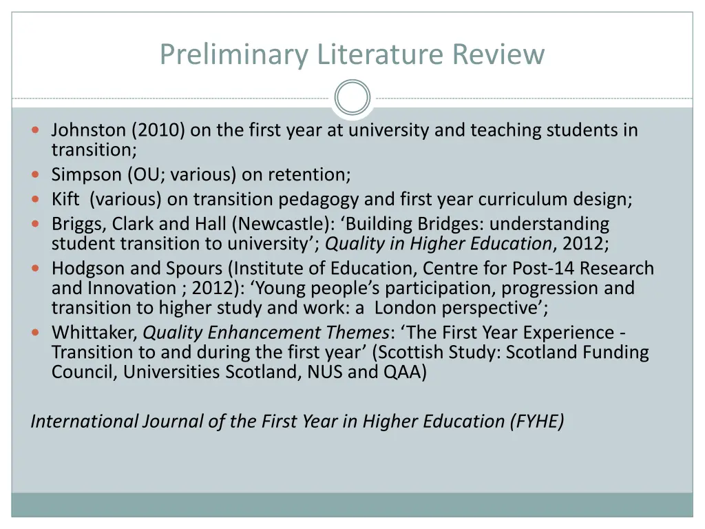 preliminary literature review