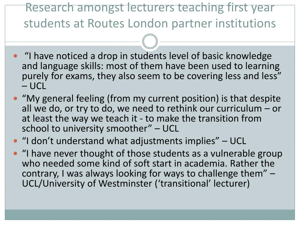 research amongst lecturers teaching first year 3