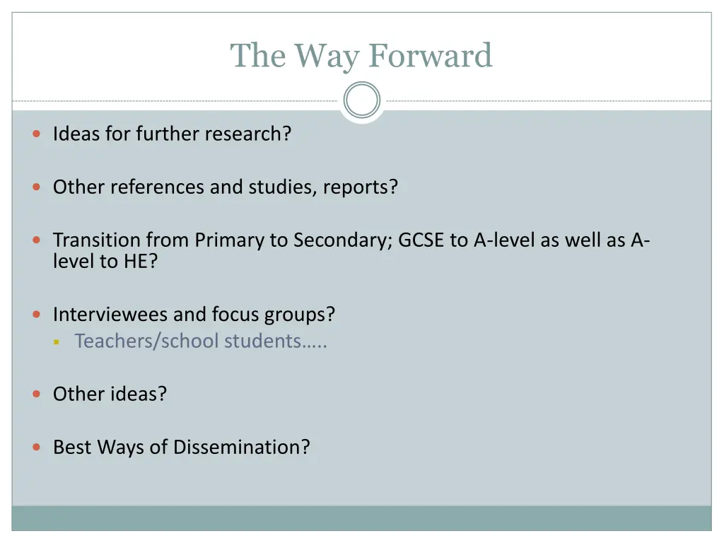 the way forward