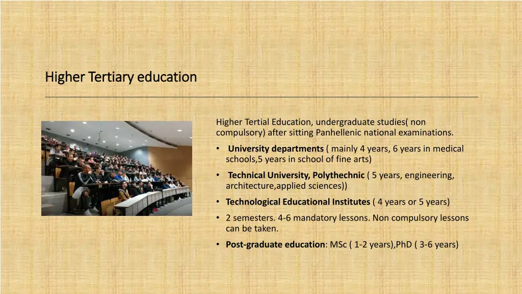 higher tertiary education higher tertiary