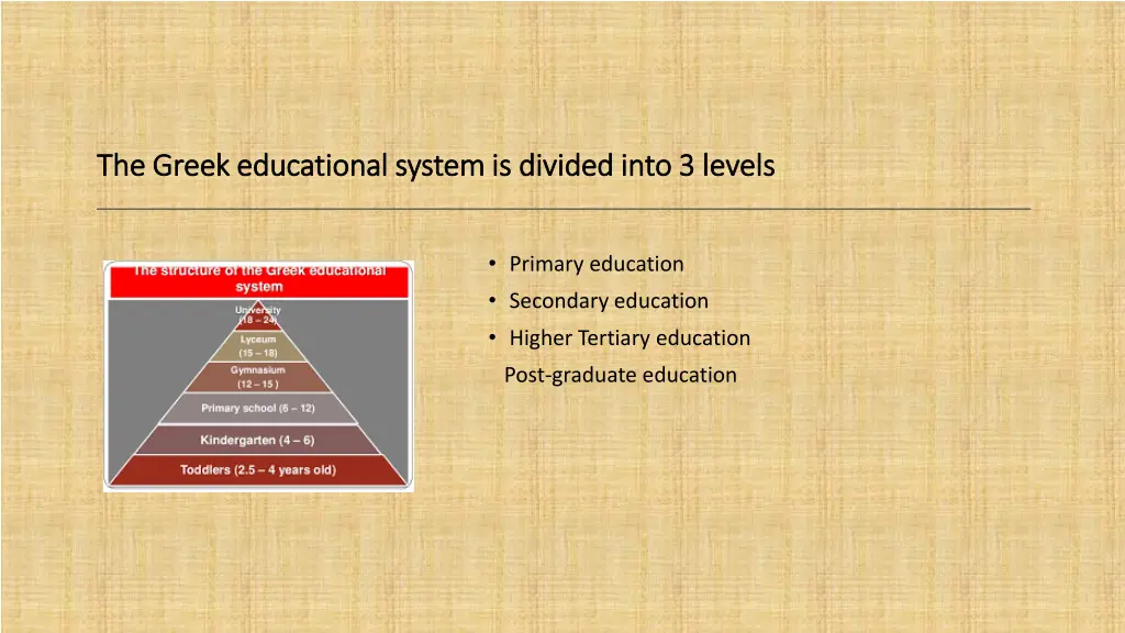 the greek educational system is divided into