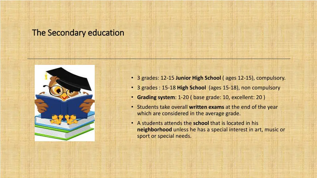 the secondary education the secondary education