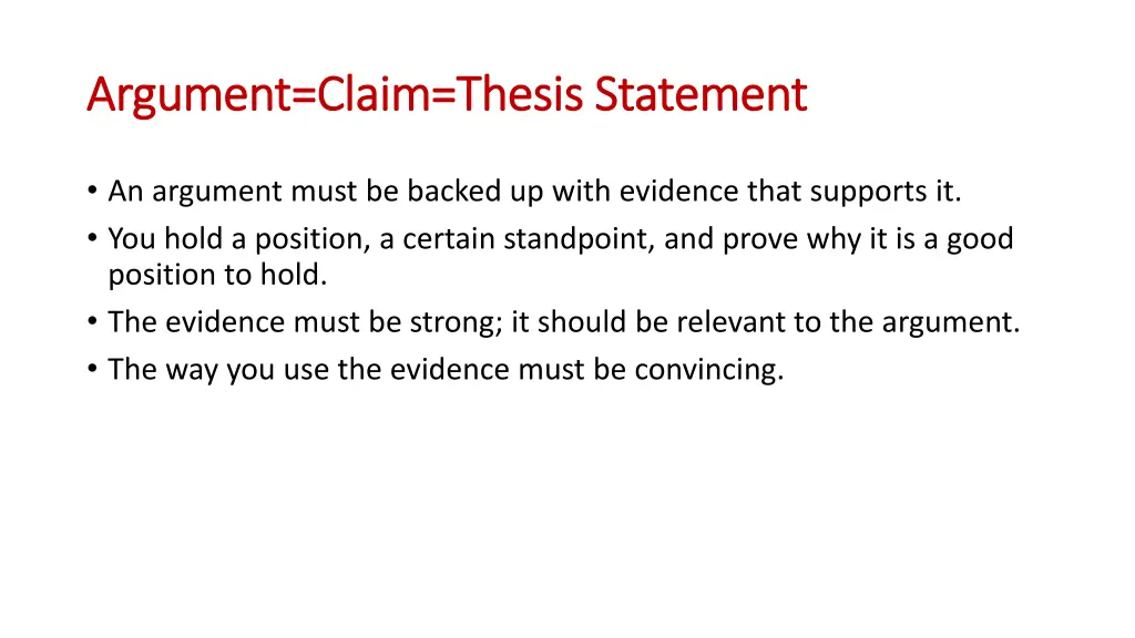 argument claim thesis statement argument claim