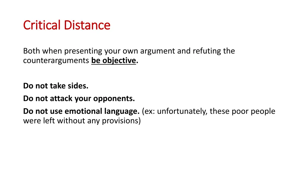 critical distance critical distance