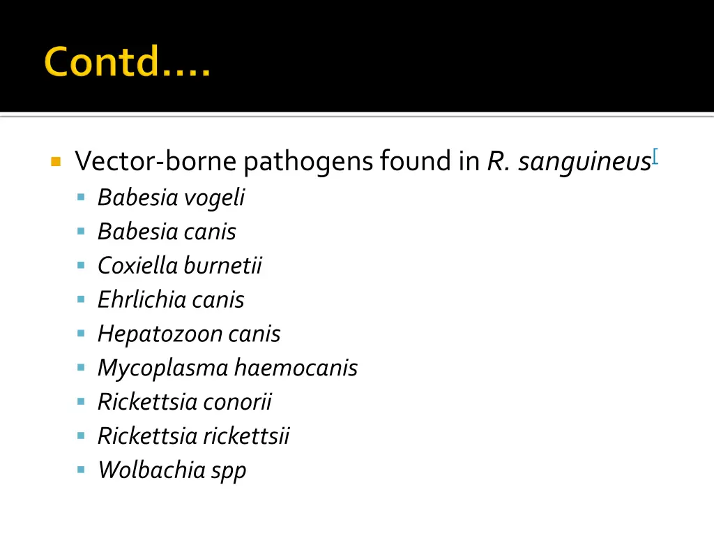 vector borne pathogens found in r sanguineus