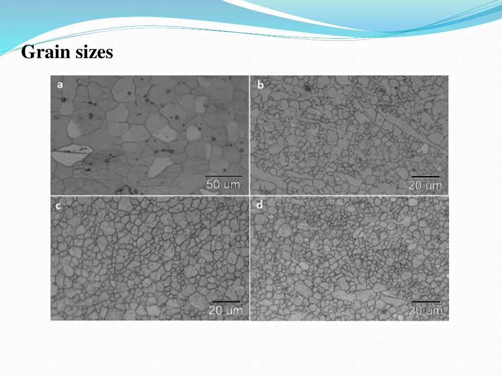 grain sizes