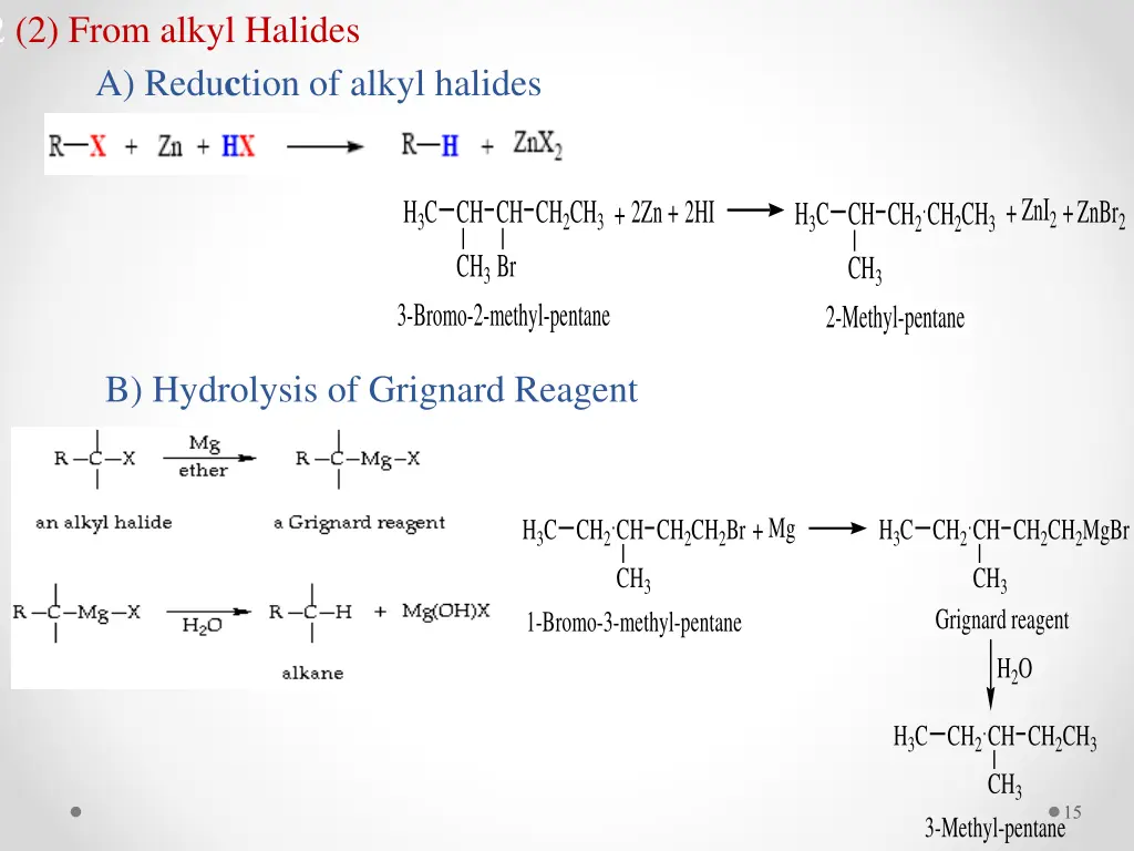 2 2 from alkyl halides a redu c tion of alkyl