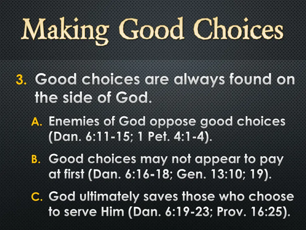 making good choices 3
