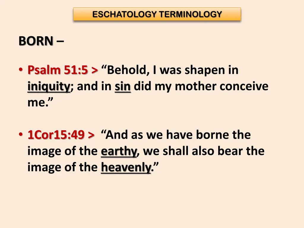 eschatology terminology 1