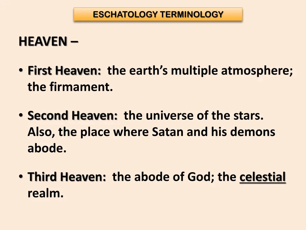 eschatology terminology 10
