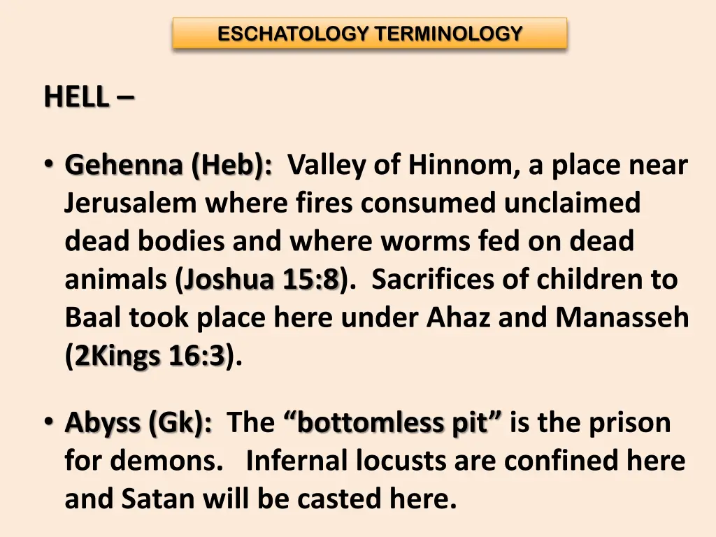 eschatology terminology 12