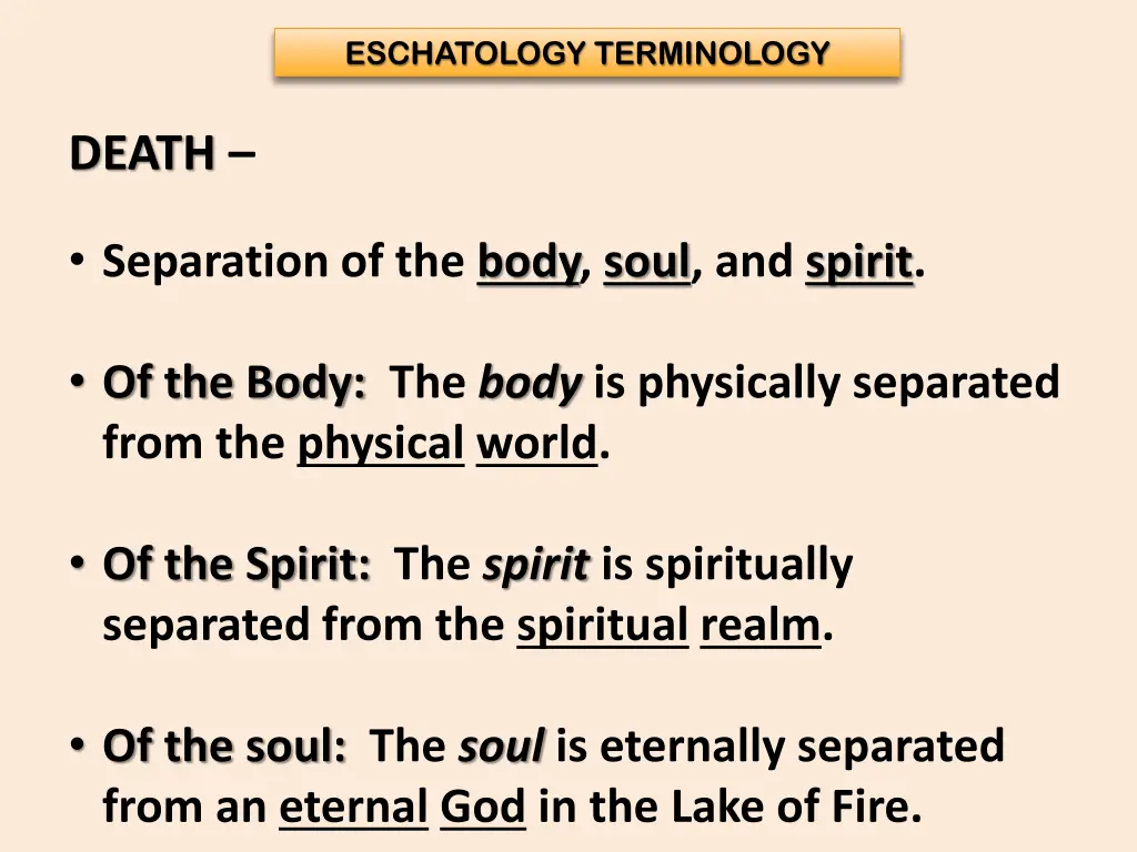 eschatology terminology 2