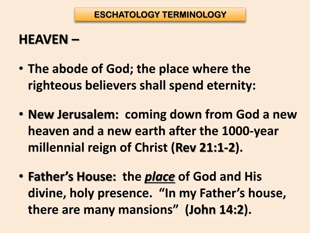 eschatology terminology 6