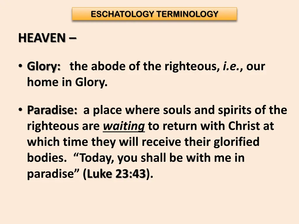 eschatology terminology 7