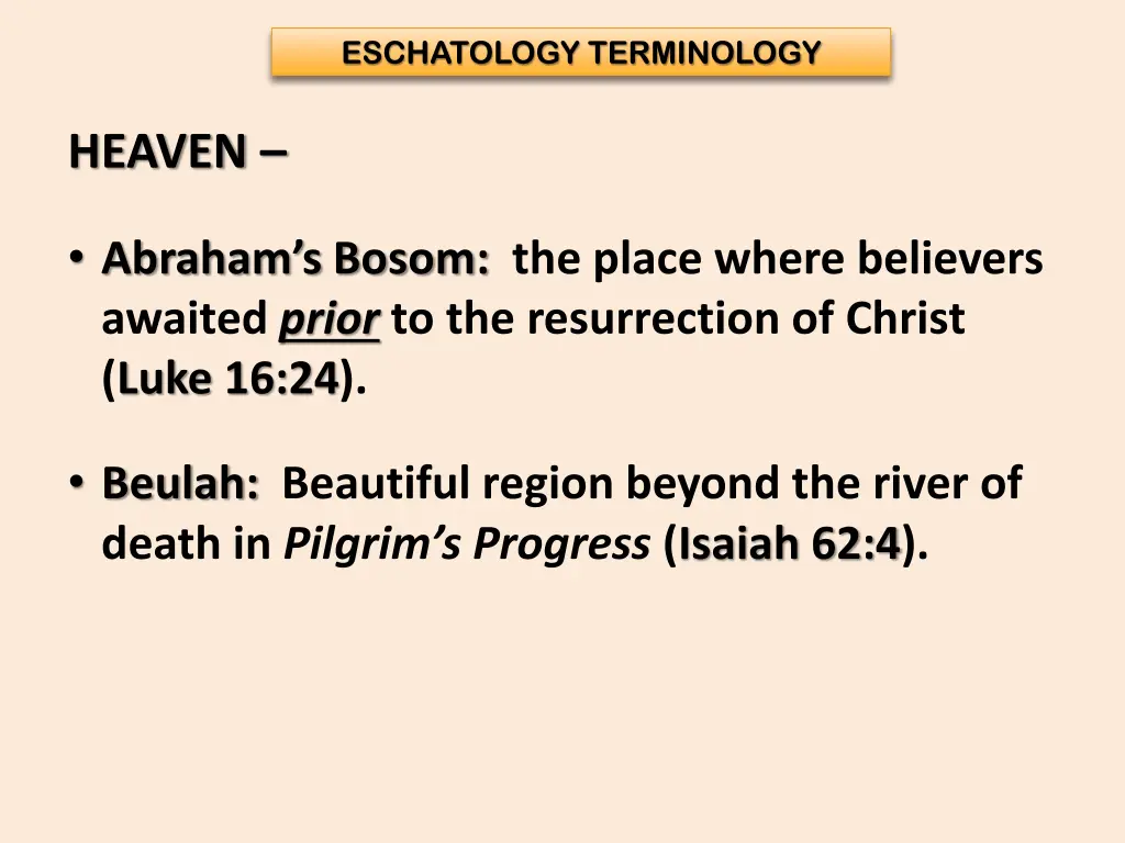 eschatology terminology 8