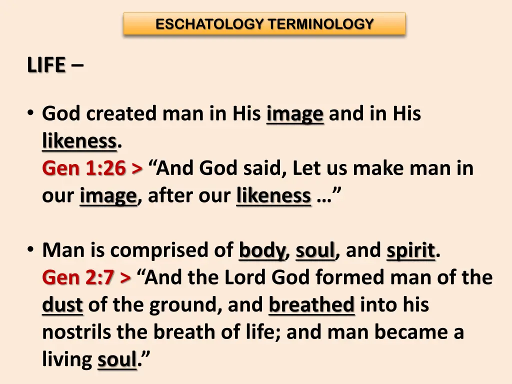 eschatology terminology