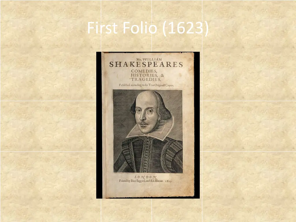 first folio 1623