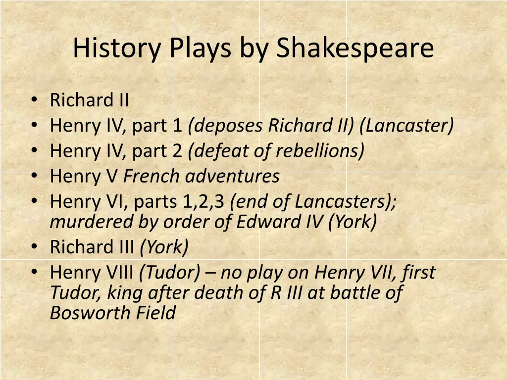 history plays by shakespeare