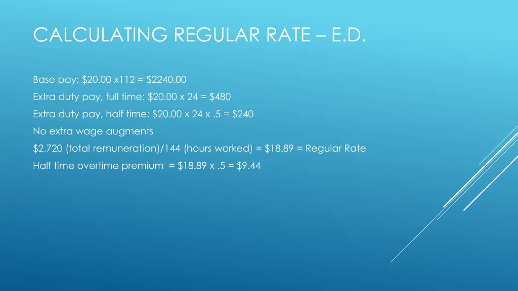 calculating regular rate e d 1