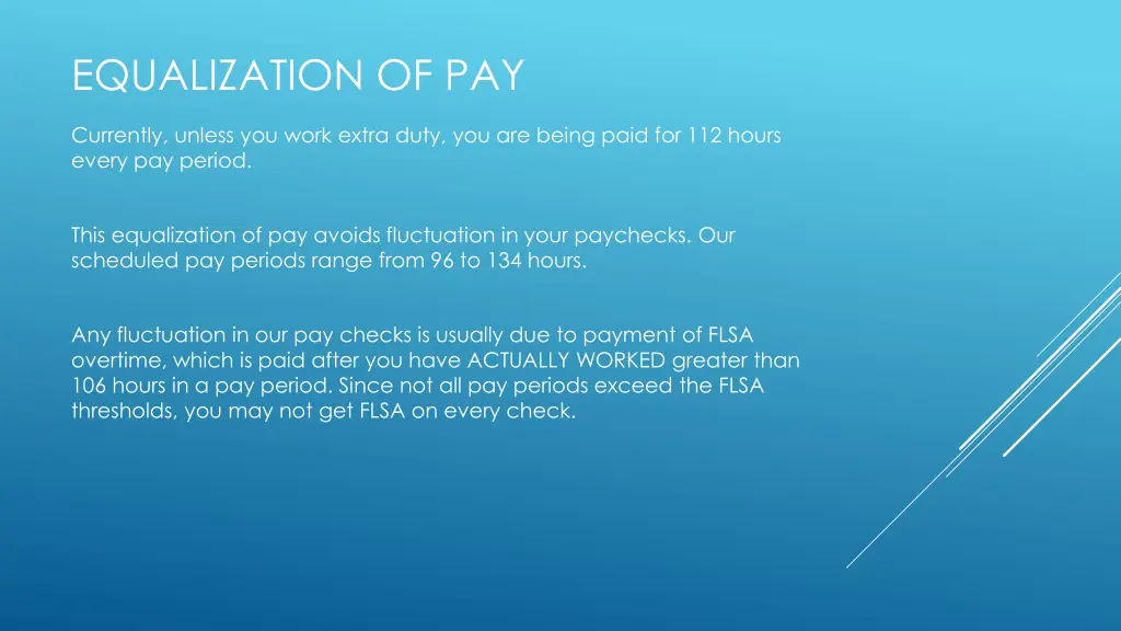 equalization of pay