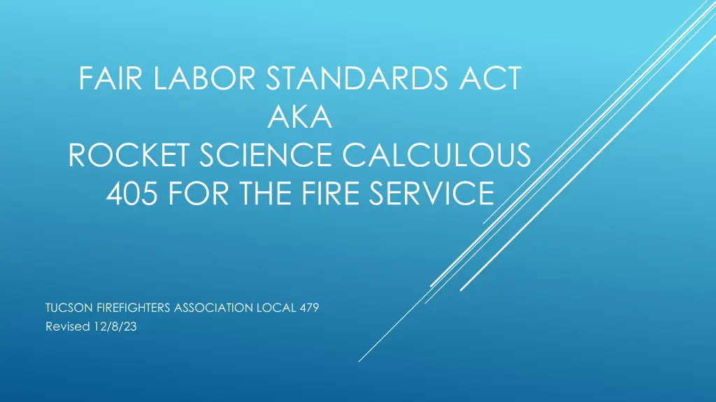 fair labor standards act aka rocket science