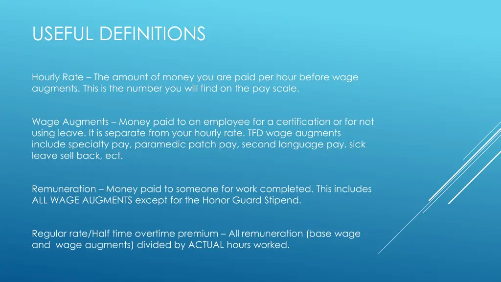 useful definitions