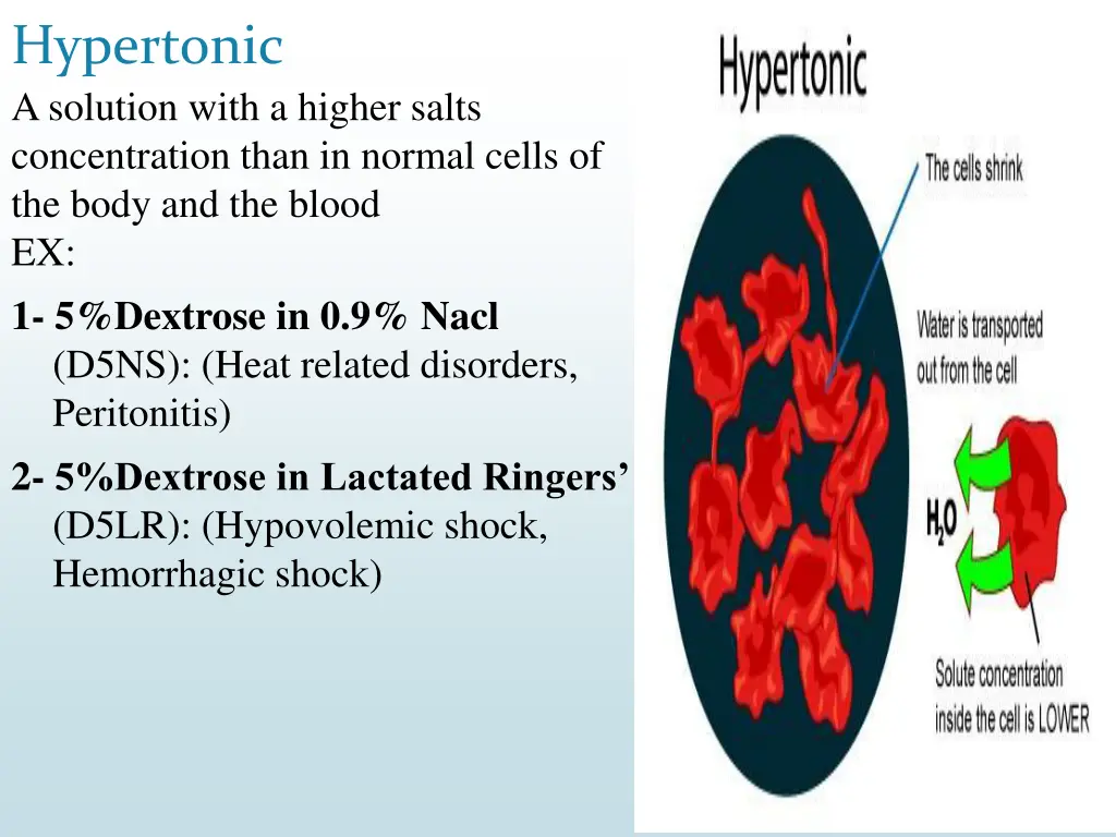 hypertonic a solution with a higher salts