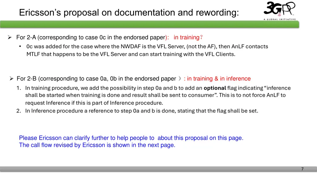 ericsson s proposal on documentation and rewording