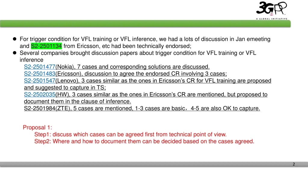 for trigger condition for vfl training