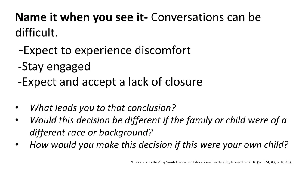 name it when you see it conversations