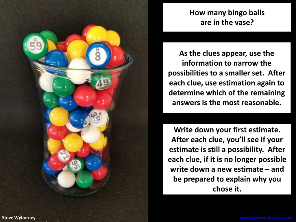 how many bingo balls are in the vase 1