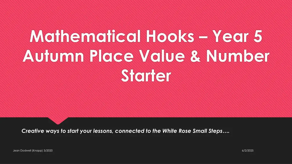 mathematical hooks year 5 autumn place value