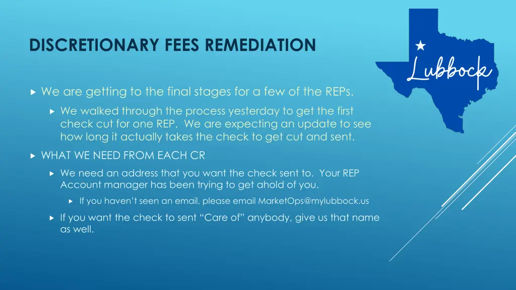 discretionary fees remediation