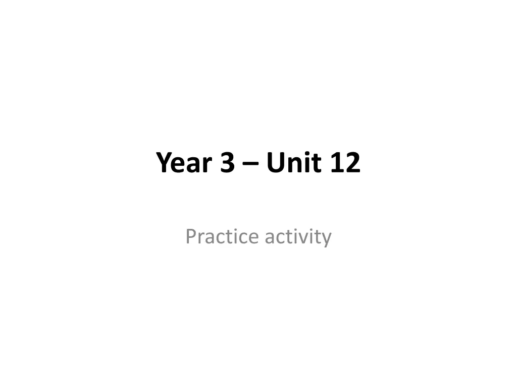 year 3 unit 12