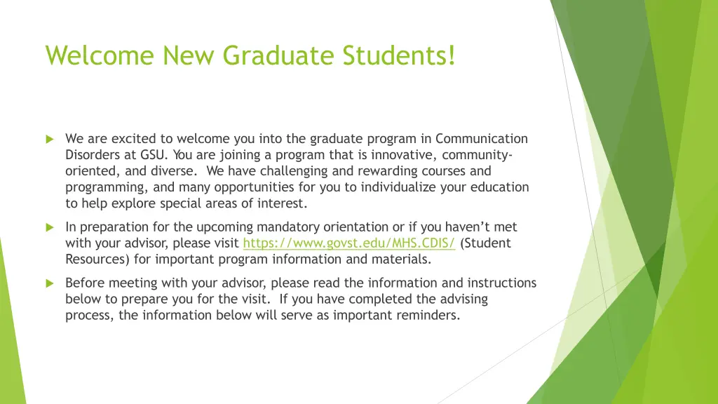 welcome new graduate students