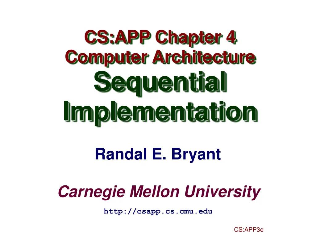 cs app chapter 4 computer architecture sequential