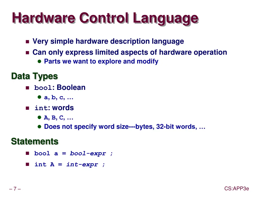 hardware control language
