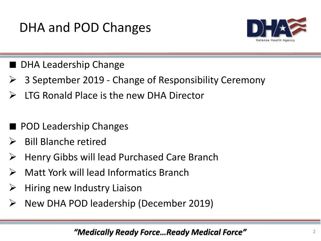 dha and pod changes