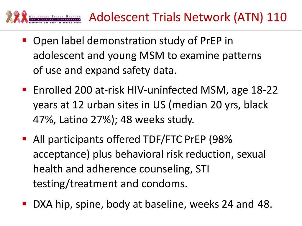 adolescent trials network atn 110